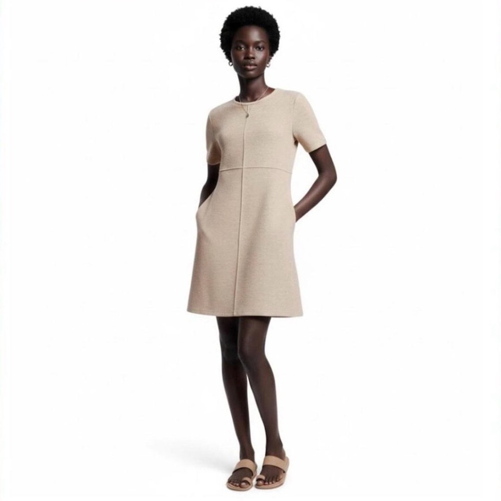 Zara Tan Mini Dress with Short Sleeves